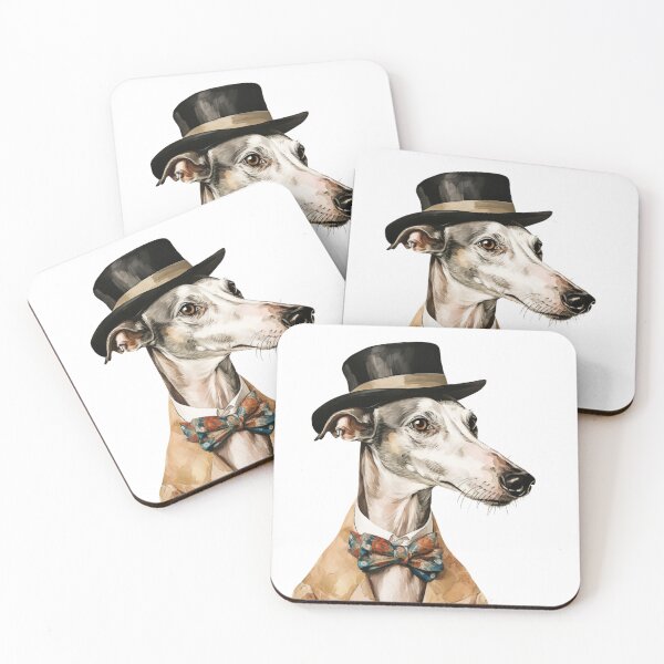 Artikelvorschau, Galgo Espanol mit Hut Vintage entworfen und verkauft von GhostGolden.