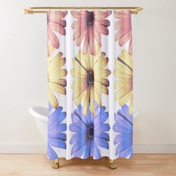 Daisies primary colors vertical Shower Curtain