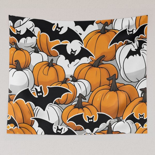 Item preview, Halloween Pumpkins and Bat Design designed and sold by SeamCraft.