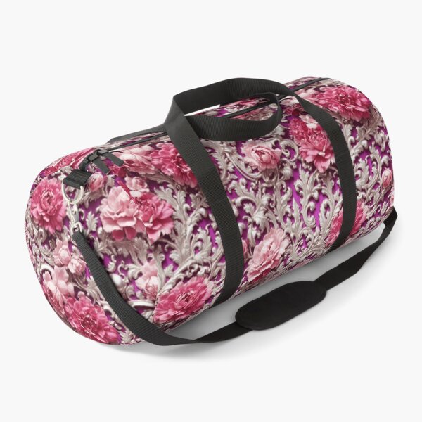 Item preview, High-quality floral pattern in baroque style - ideal for weddings - magenta pink silver designed and sold by biiid.