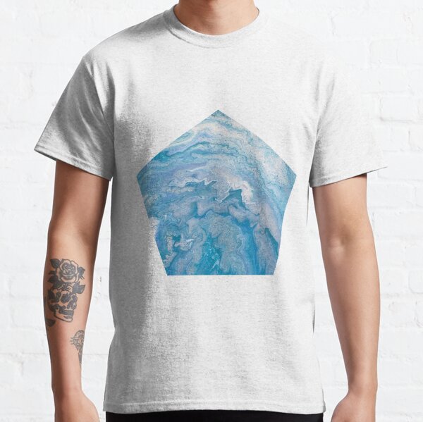 Icy Blue World: Acrylic Pour Painting Classic T-Shirt