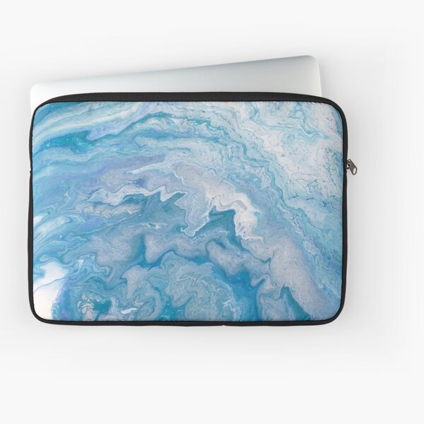 Icy Blue World: Acrylic Pour Painting Laptop Sleeve