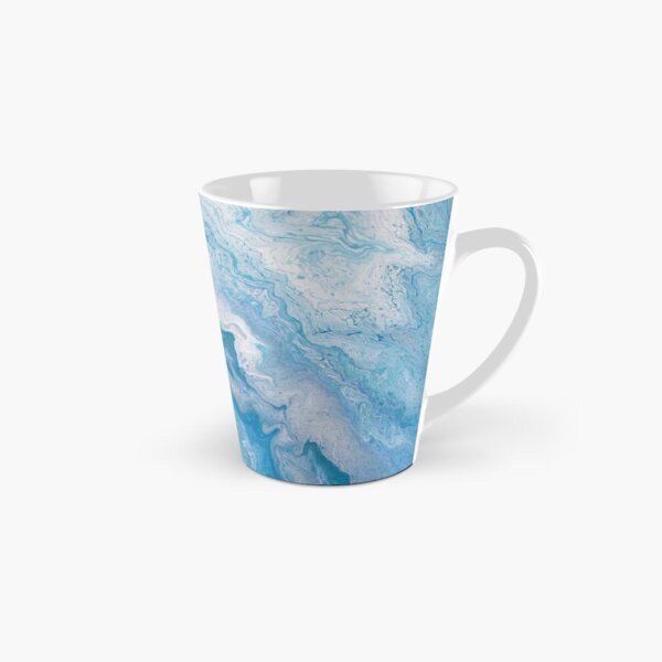 Icy Blue World: Acrylic Pour Painting Tall Mug