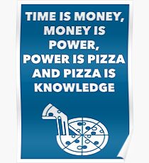 Time, Money, Power, Pizza, Knowledge Poster