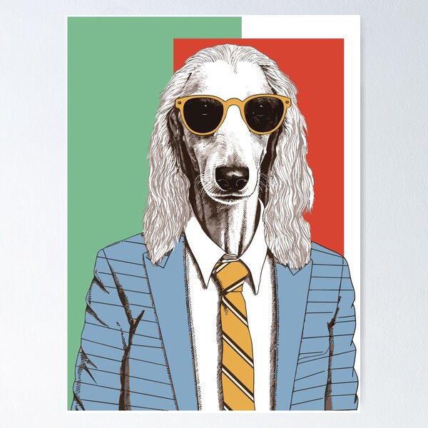 Item preview, Cool Dog in Yellow Sunglasses and Suit designed and sold by thegoosethreads.