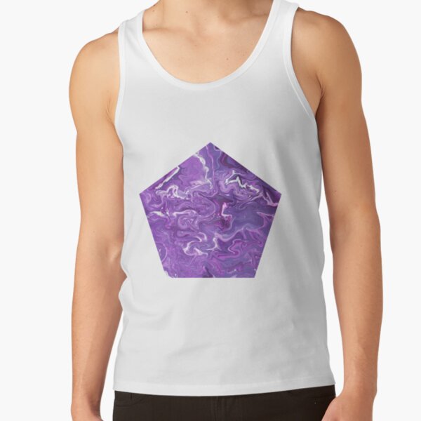 Dancing Iris: Acrylic Pour Painting Tank Top