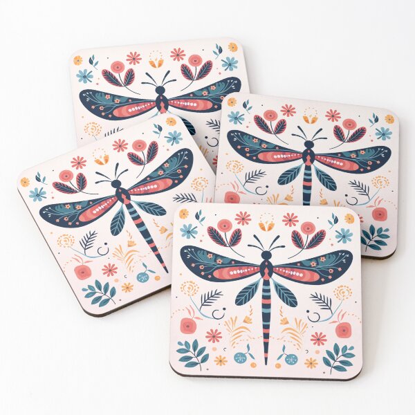 Item preview, Patterned Dragonfly Ink Print Simple Delicate Watercolor  designed and sold by Wiseass.