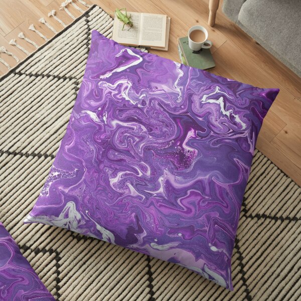 Dancing Iris: Acrylic Pour Painting Floor Pillow