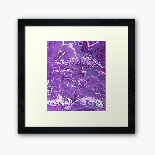 Dancing Iris: Acrylic Pour Painting Framed Art Print