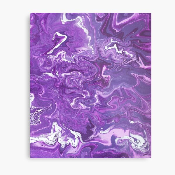 Dancing Iris: Acrylic Pour Painting Metal Print