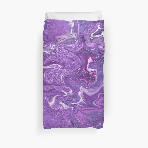 Dancing Iris: Acrylic Pour Painting Duvet Cover