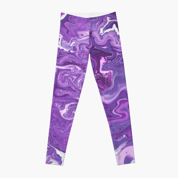 Dancing Iris: Acrylic Pour Painting Leggings