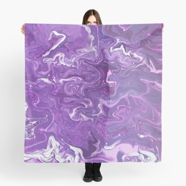 Dancing Iris: Acrylic Pour Painting Scarf