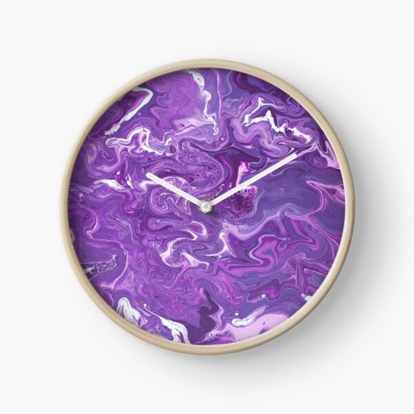 Dancing Iris: Acrylic Pour Painting Clock