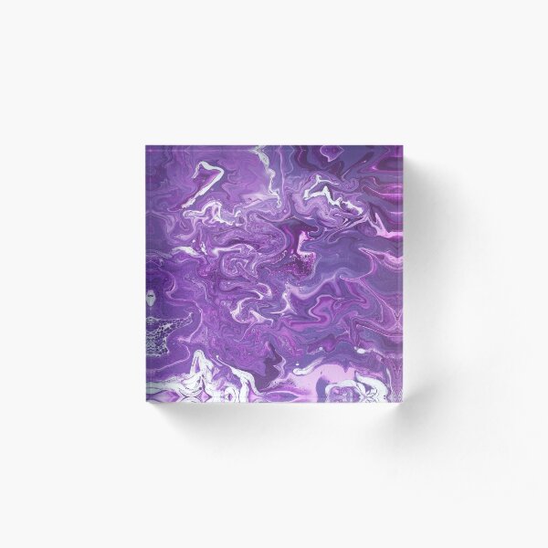 Dancing Iris: Acrylic Pour Painting Acrylic Block