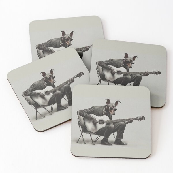 Item preview, Cool Natural Ear Doberman Dog Playing Guitar 01 designed and sold by yourwelcomee.