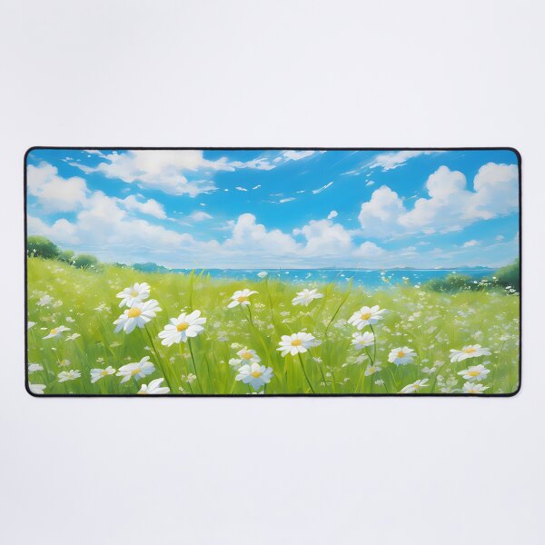 Item preview, Green Summer Field With White Flowers designed and sold by IceCreamSmile.