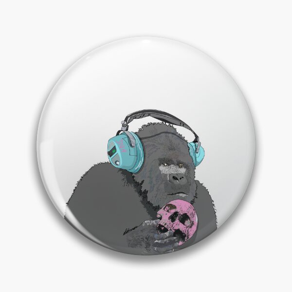 Item preview, Gorilla the think holding a skull designed and sold by m-yoga-store.