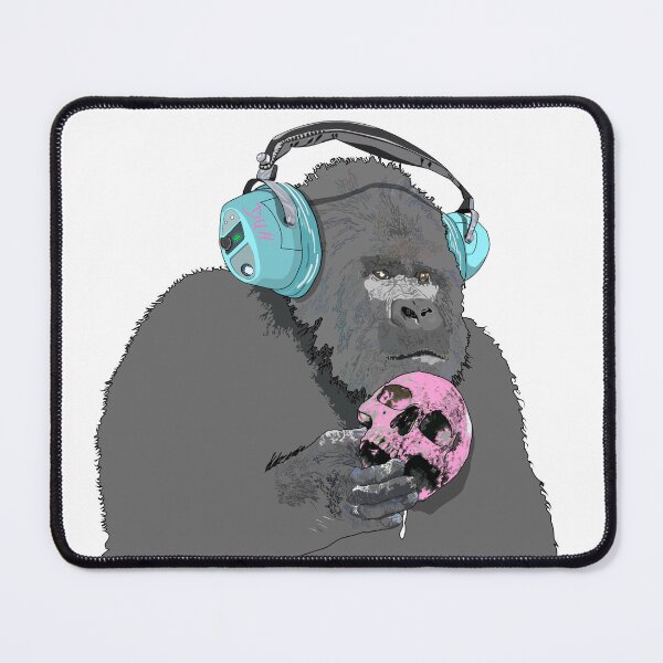 Item preview, Gorilla the think holding a skull designed and sold by m-yoga-store.