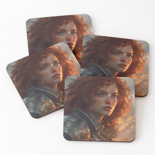 Item preview, Portrait of a young curly red haired female warrior in a fantasy style armor designed and sold by Radibor78.