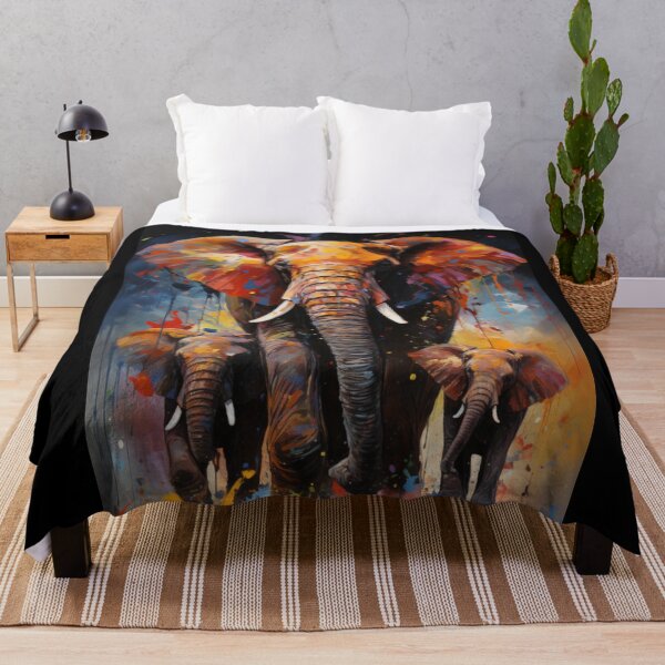 Item preview, Rainbow Graffiti Elephants Abstract Art designed and sold by David Moss.