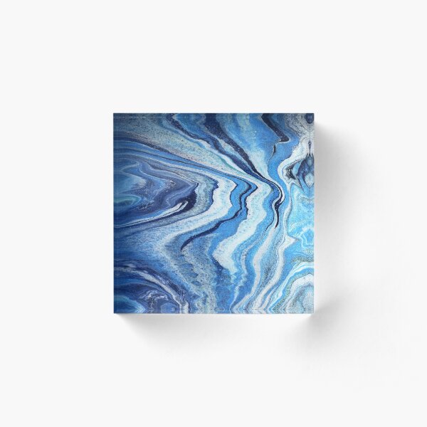 Blue Geode Sparkle: Acrylic Pour Painting Acrylic Block