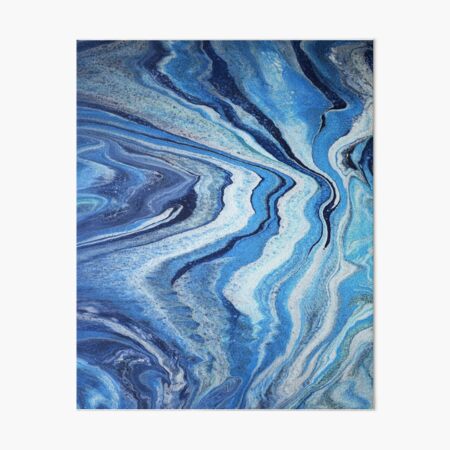 Blue Geode Sparkle: Acrylic Pour Painting Art Board Print