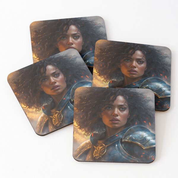 Item preview, Portrait of a young curly dark haired female warrior in a fantasy style armor designed and sold by Radibor78.