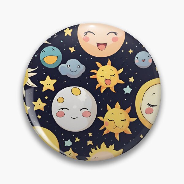 Aperçu de l'œuvre Adorable soleil et lune heureux créée et vendue par SeamCraft.