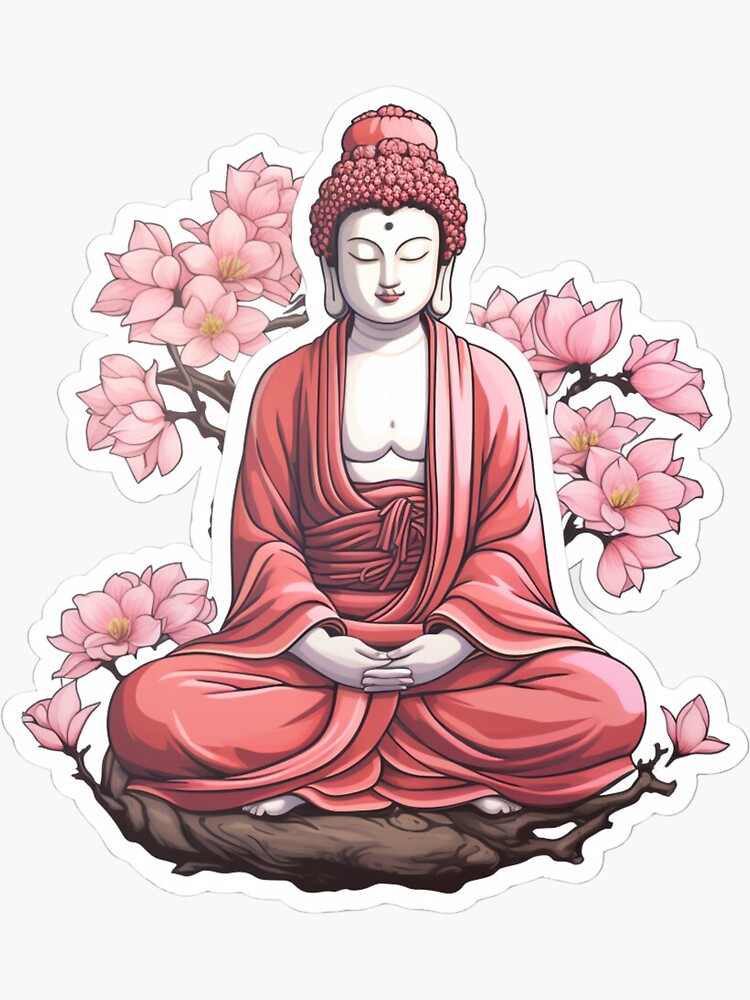 Sticker for Sale mit Buddha-Wandplakat, Buddha-Dekorplakat
