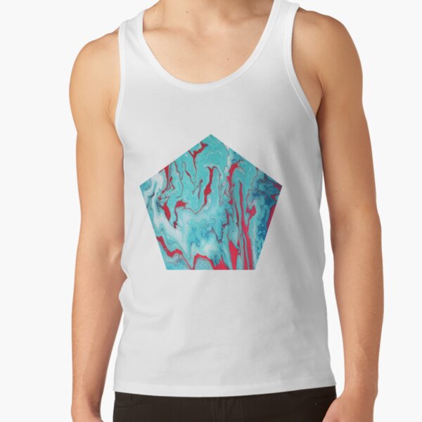 Coral Garden: Acrylic Pour Painting Tank Top