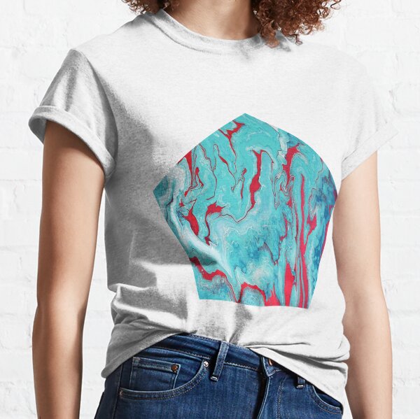 Coral Garden: Acrylic Pour Painting Classic T-Shirt