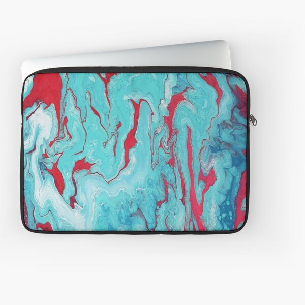 Coral Garden: Acrylic Pour Painting Laptop Sleeve