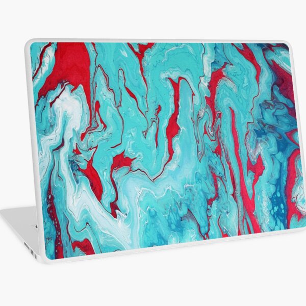 Coral Garden: Acrylic Pour Painting Laptop Skin