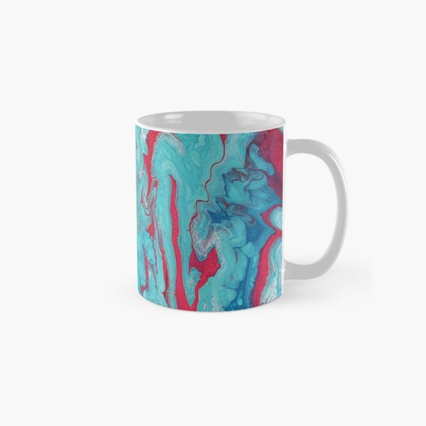 Coral Garden: Acrylic Pour Painting Classic Mug