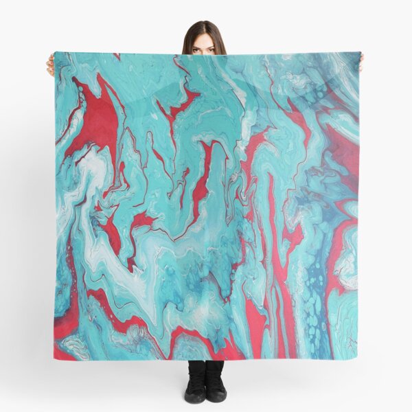 Coral Garden: Acrylic Pour Painting Scarf