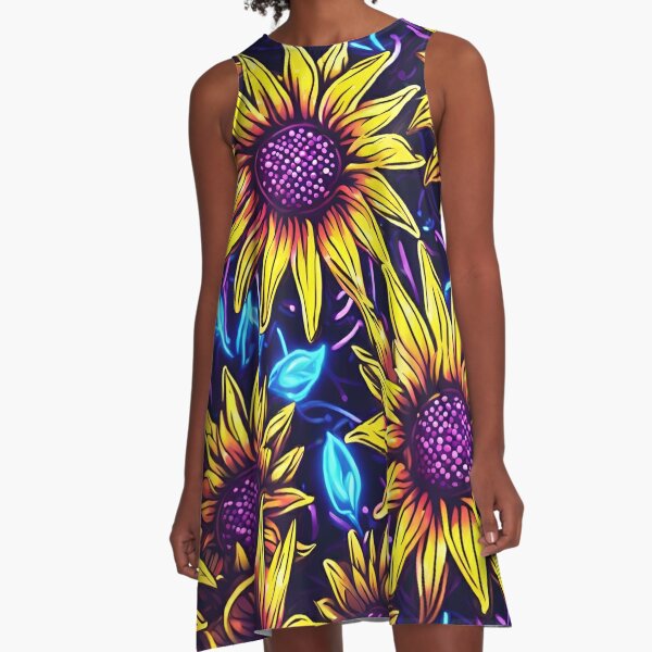 NEON FLOWER I LINE DRESS-