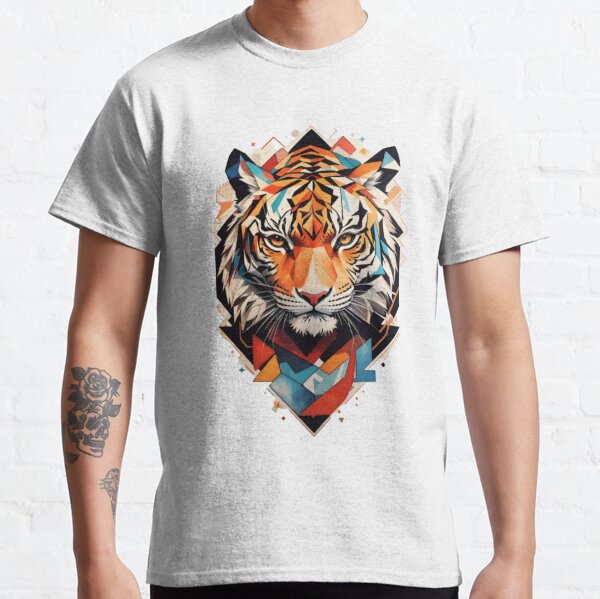 Bens Black Line Art Tiger from Detroit Design Kids T-Shirt