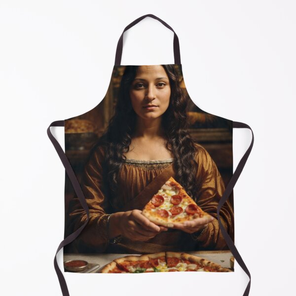 Item preview, Real life mona lisa holding the slice of pizza designed and sold by Matthew554a.