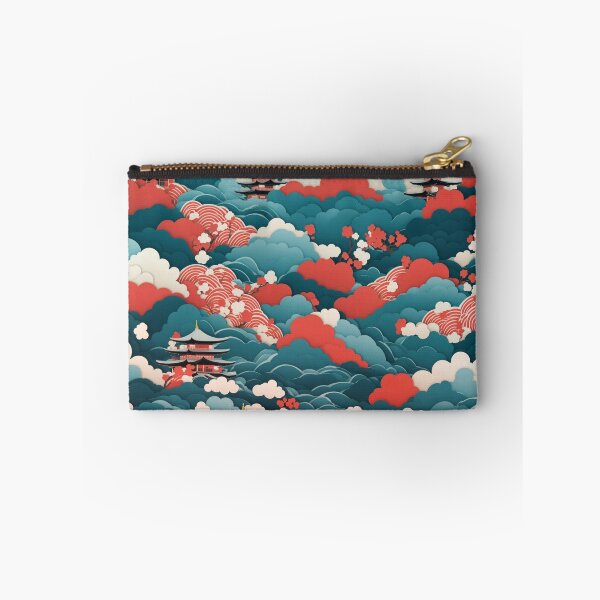 Aperçu de l'œuvre Motif d'inspiration japonaise 2 : Rouge et Bleu créée et vendue par ManyRiversMedia.