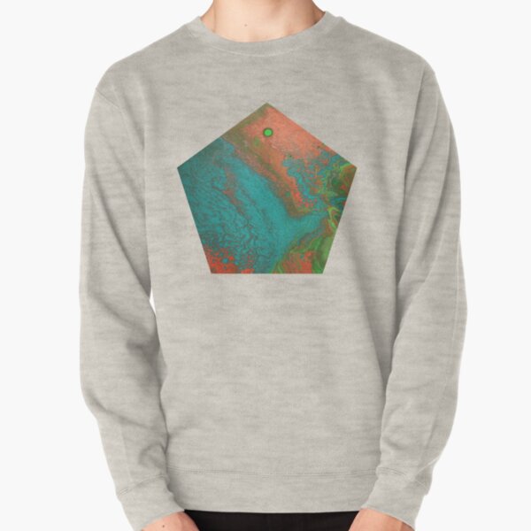 Rusty Jade: Acrylic Pour Painting Pullover Sweatshirt