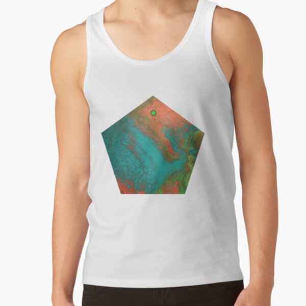 Rusty Jade: Acrylic Pour Painting Tank Top