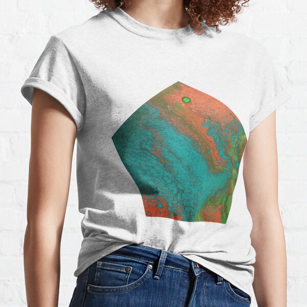 Rusty Jade: Acrylic Pour Painting Classic T-Shirt