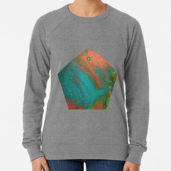 Rusty Jade: Acrylic Pour Painting Lightweight Sweatshirt