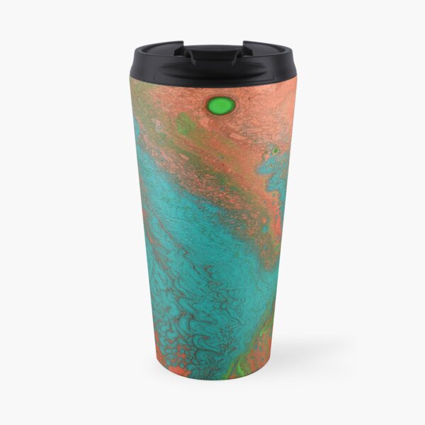 Rusty Jade: Acrylic Pour Painting Travel Mug