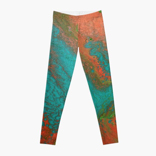 Rusty Jade: Acrylic Pour Painting Leggings