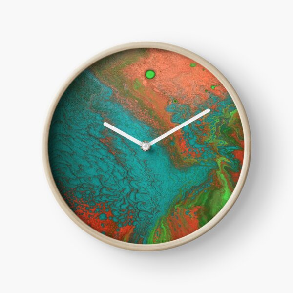 Rusty Jade: Acrylic Pour Painting Clock