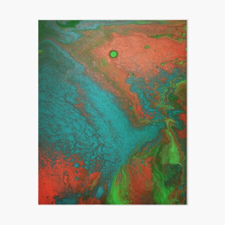 Rusty Jade: Acrylic Pour Painting Art Board Print