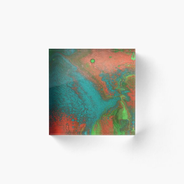Rusty Jade: Acrylic Pour Painting Acrylic Block