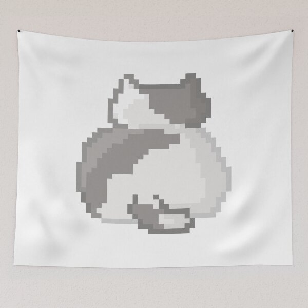 Item preview, Cute Fat Cat Cartoon Pixel Art designed and sold by SvgmagicArt.